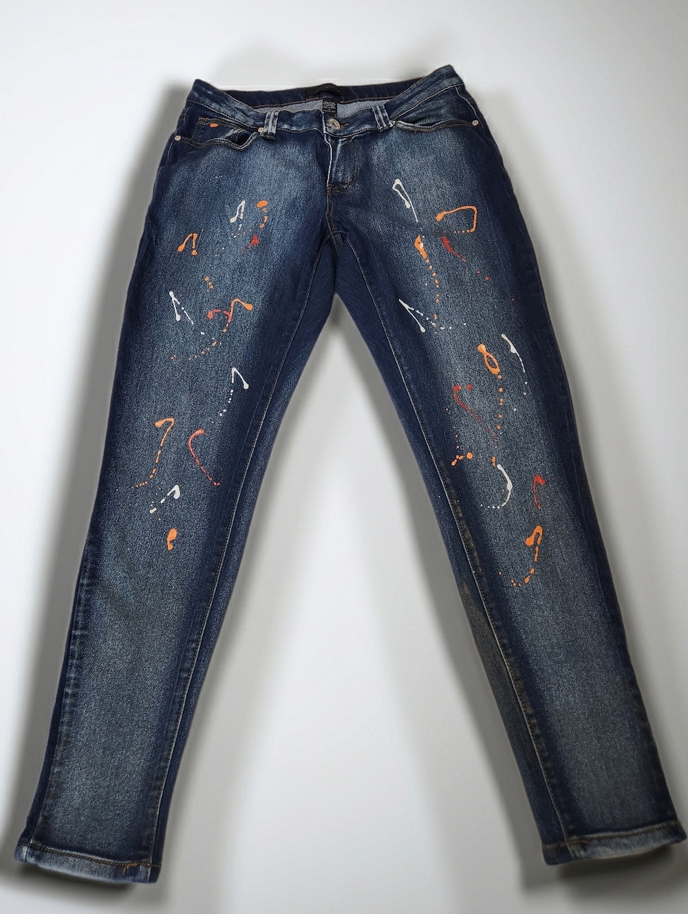 Ashley Stewart Paint Spatter Skinny Jeans Size 12